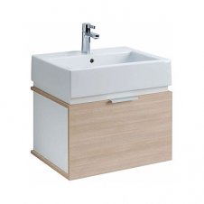 Zdjęcie Zestaw łazienkowy TWINS: umywalka z misą prostokątną 50 cm + szafka podumywalkowa 50 cm, dąb arava, KOŁO Simple