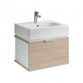 Zestaw łazienkowy TWINS: umywalka z misą owalną 50 cm + szafka podumywalkowa 50 cm, dąb arava, KOŁO Simple