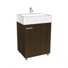 Zdjęcie Zestaw łazienkowy TWINS: umywalka z misą prostokątną 60 cm + szafka podumywalkowa stojąca 56,5 cm, wenge, KOŁO Simple